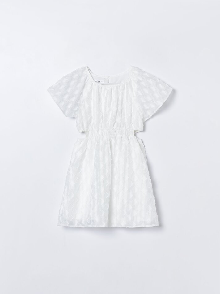 Vestido com unhas fendidas - Branco-sujo