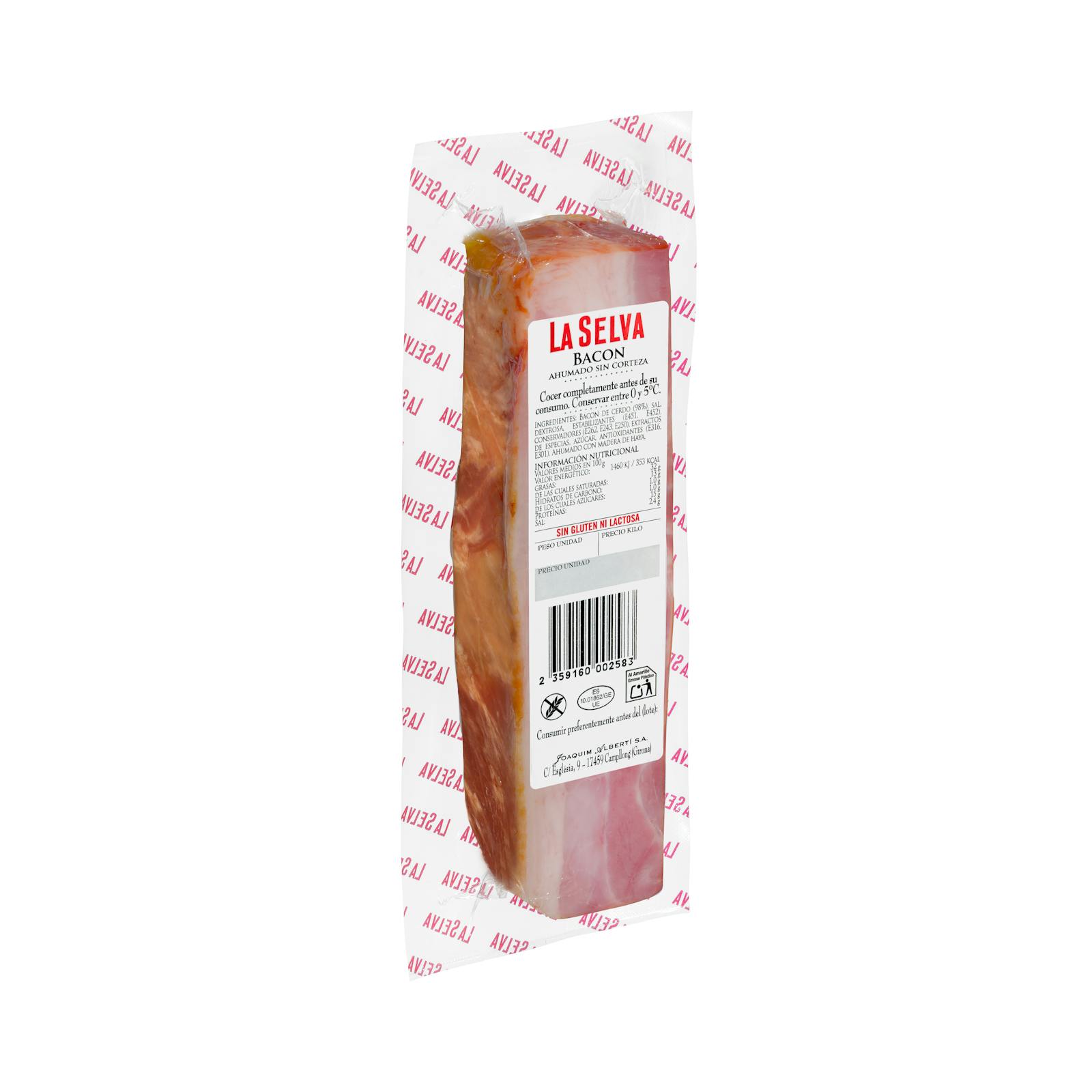 Bacon fumé sans croûte La Selva