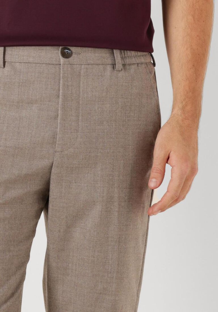 beige valenza pantalon combat wool tapered trousers