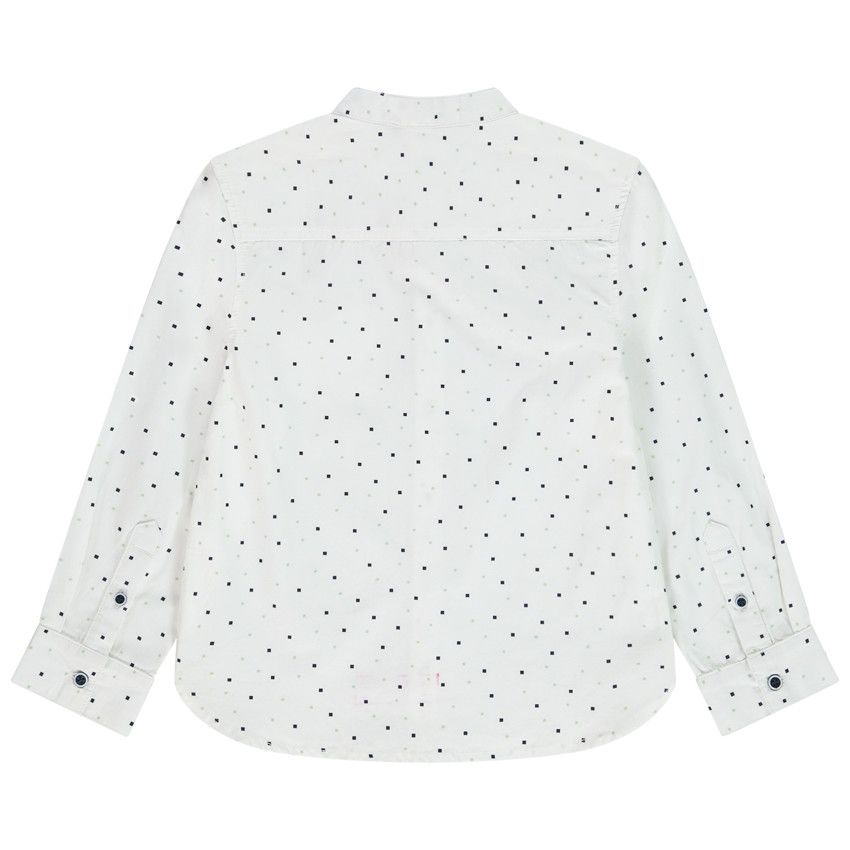 Chemise manches longues imprimée avec faux mouchoir pour garçon - Blanc