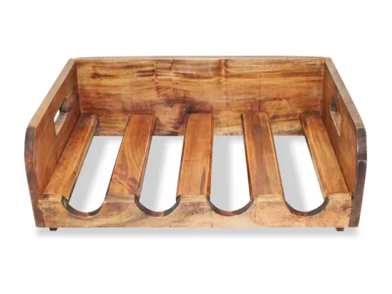 Casiers à bouteilles 4pcs de 16 bouteilles bois d'acajou massif