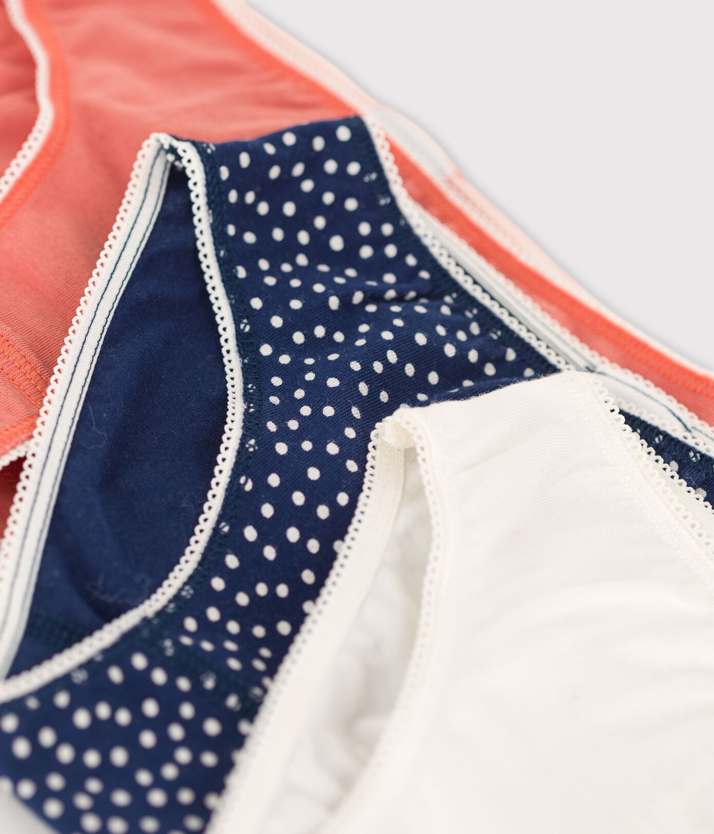 Lot de 3 culottes à pois petite fille en coton et élasthanne