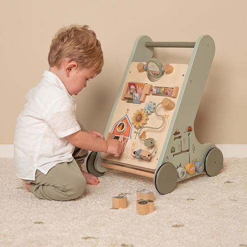 Chariot de marche avec activités en bois FSC - Little Farm - LITTLE DUTCH