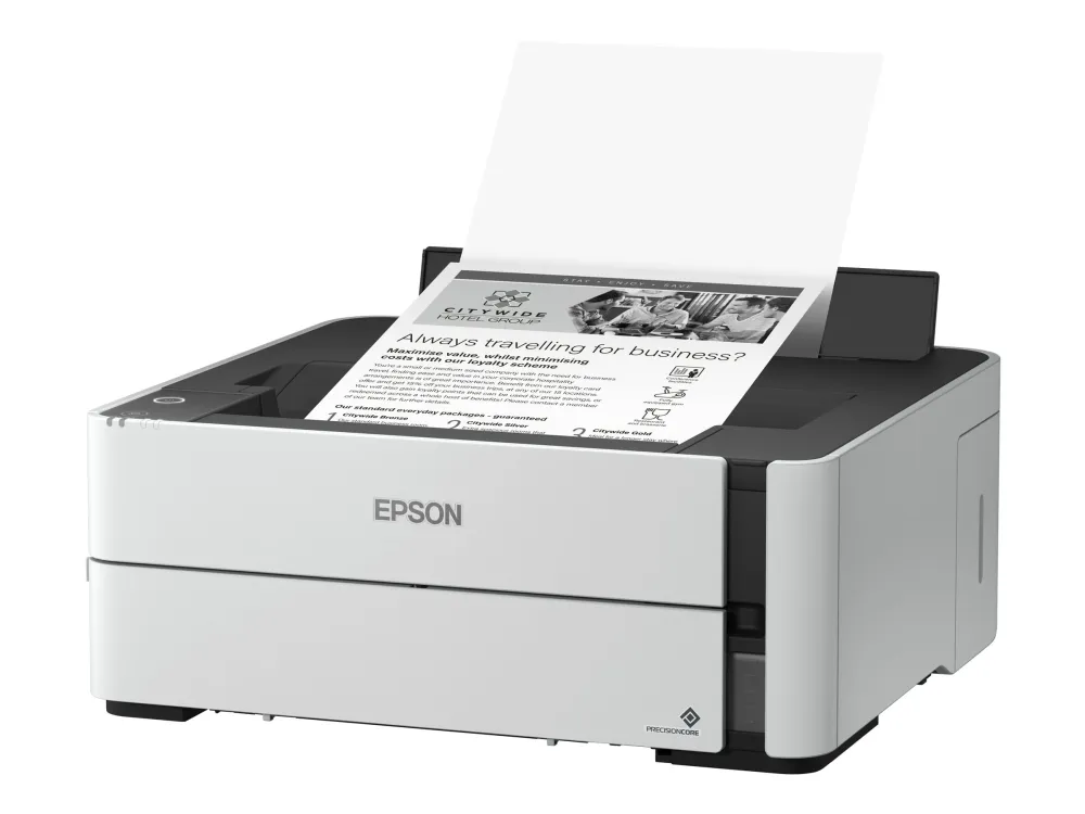 Epson EcoTank M1170 - Printer - S/H - Duplex - blækprinter - kan genopfyldes - A4/Legal - 1200 x 2400 dpi - op til 20 spm - kapacitet: 250 ark - USB 2.0, LAN, Wi-Fi