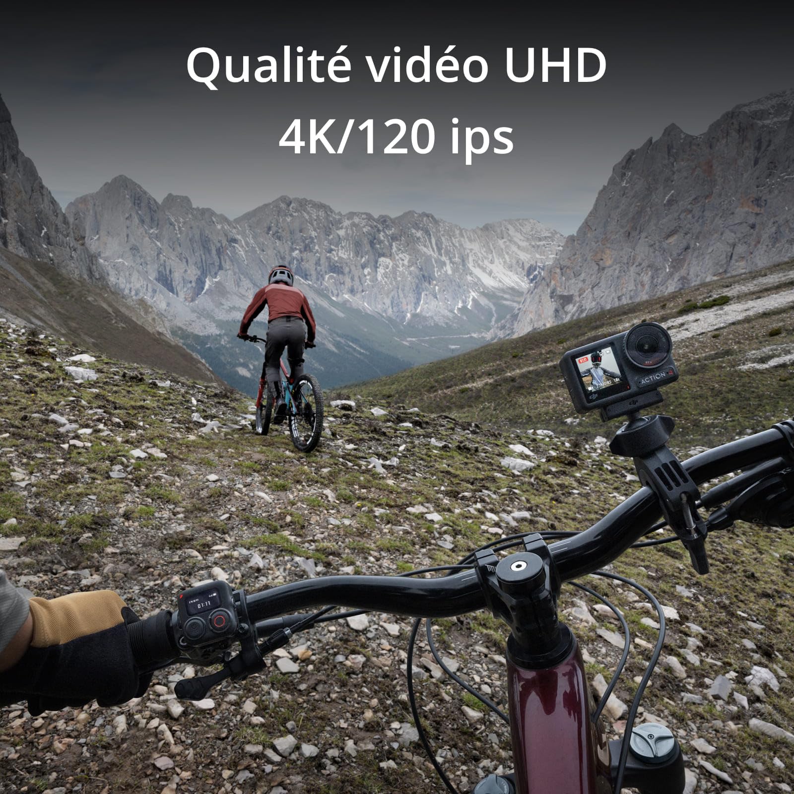 DJI Bundle Osmo Action 4 Aventure - Caméra étanche 4K/120 IPS, capteur 1/1,3 Pouce, D-Log M 10 Bits, FOV Ultra Large 155º, Jusqu’à 7 Heures 30 Min ave