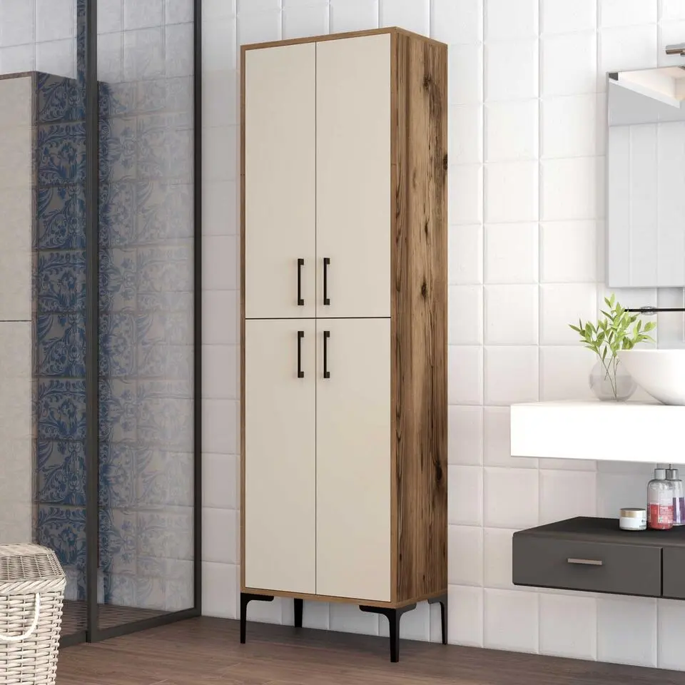 Emob Multifunctionele kast Woody Fashion - 60 x 35 x 200 cm - Walnut Cream