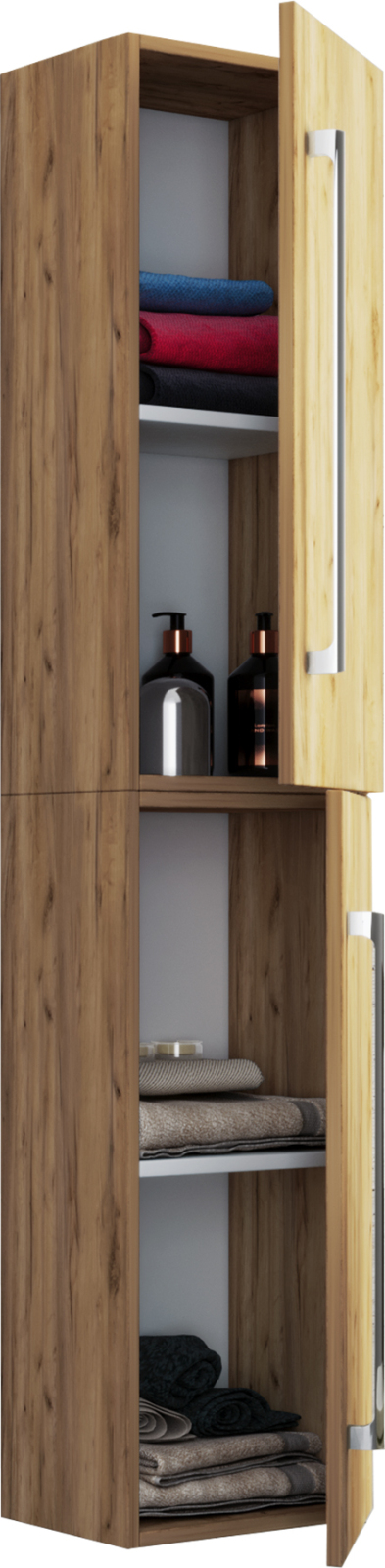 Hochschrank BADINOS 2 - Honig Eiche - 150 cm