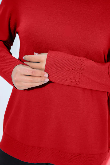 Pullover, Stehkragen, Langarm, Rippbündchen, salsa
