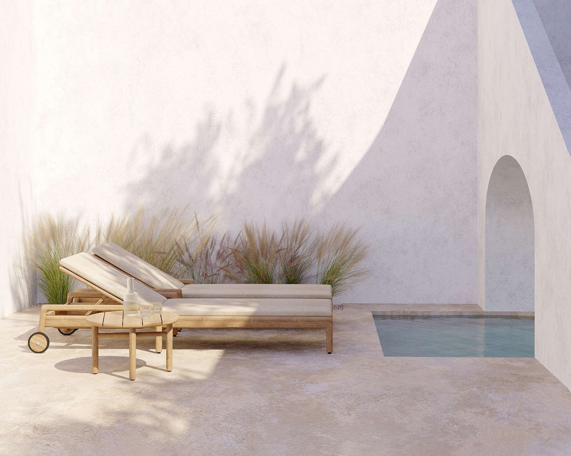 Teak Jack lounge chair - outdoor - dik kussen mocha