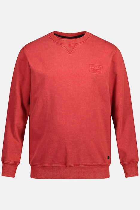 Sweater, Vintage Look, Brust-Stickerei, Rundhals, bis 8 XL