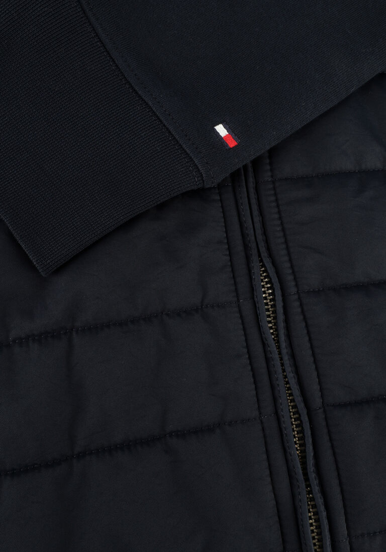 TOMMY HILFIGER donkerblauwe tommy hilfiger vest mix media tape zip through
