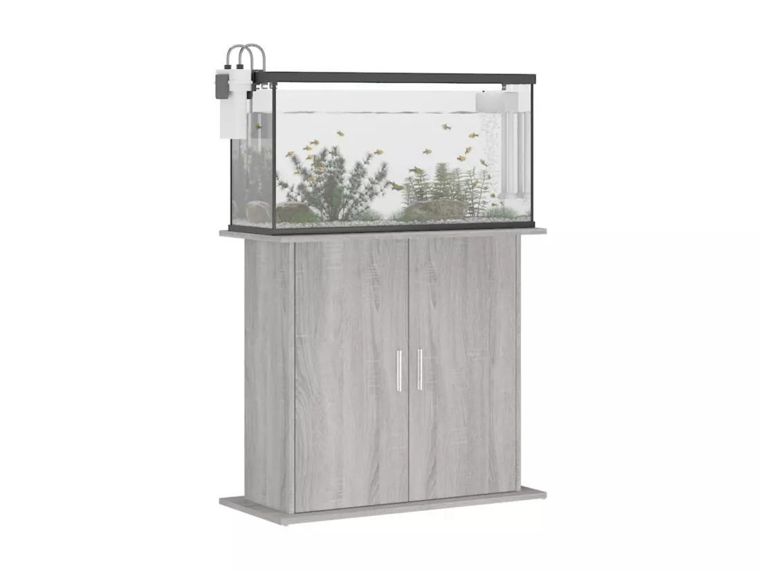 Support pour aquarium sonoma gris 81x36x73 cm bois d'ingénierie