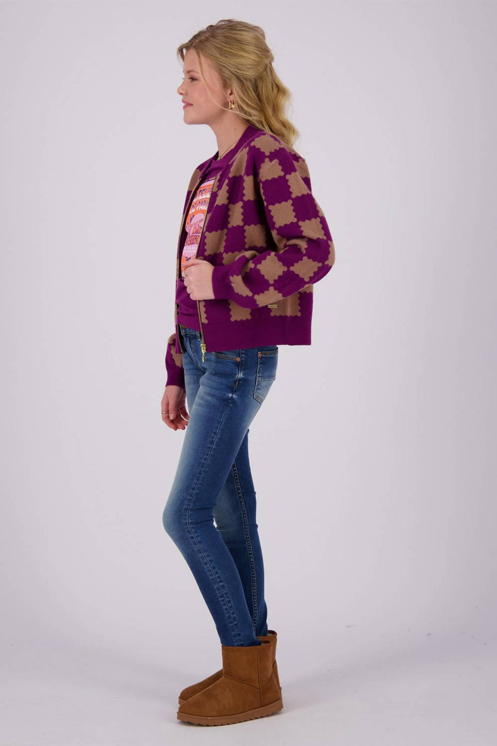 Vingino longsleeve Janneke met printopdruk paars