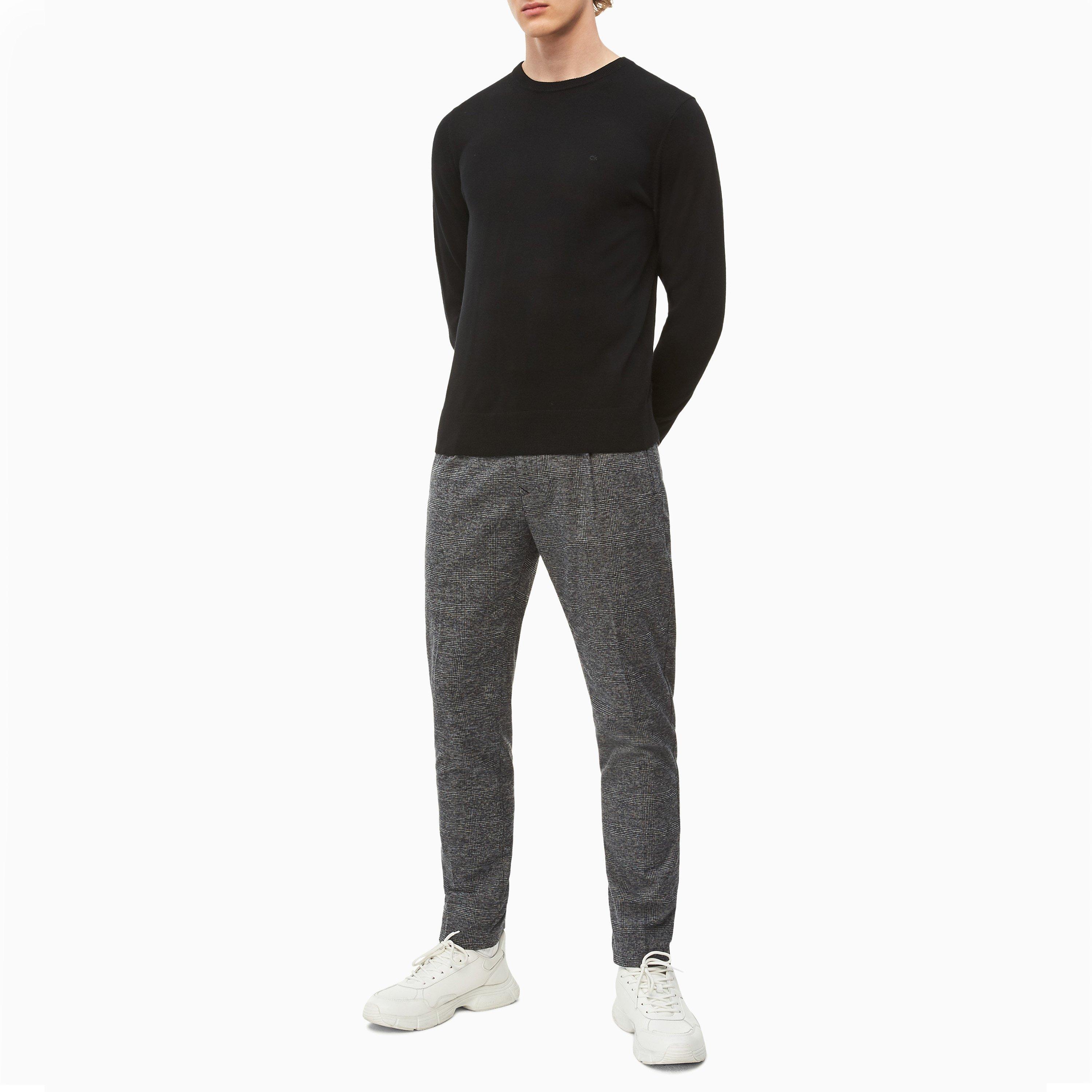 Calvin Klein Tapered Fit Check Trousers