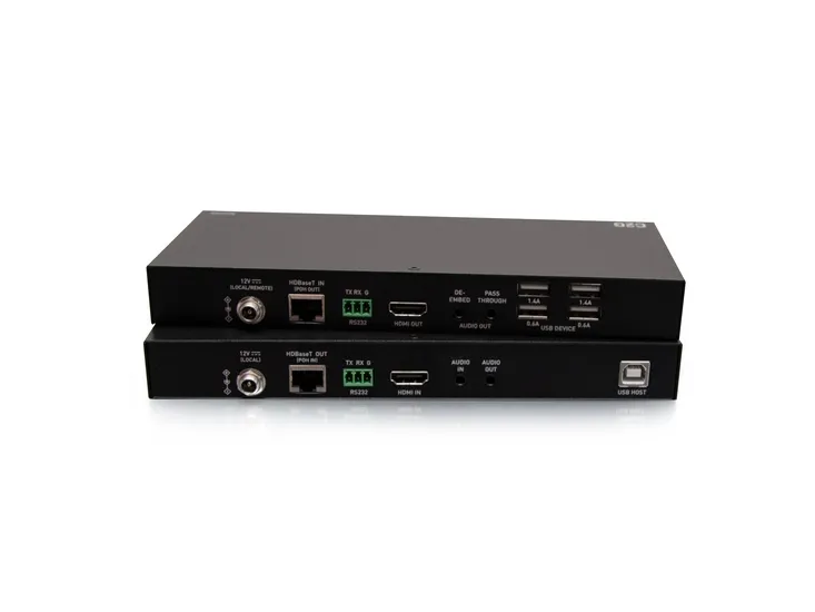 C2G HDMI HDBaseT   3.5mm, USB-B to A, and RS232 over Cat Extender Box Transmitter to Box Receiver - 4K 60Hz - Video/audio/USB/seriel forlænger - sender - HDMI, HDBaseT 2.0 - over CAT 5e/6/6a/7 - op til 70 m