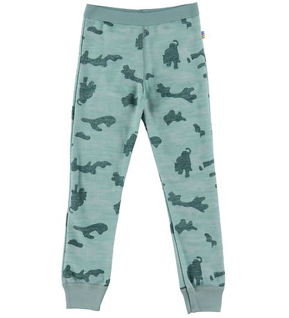 Joha Leggings - Wolle/Bambus - Grün Aop