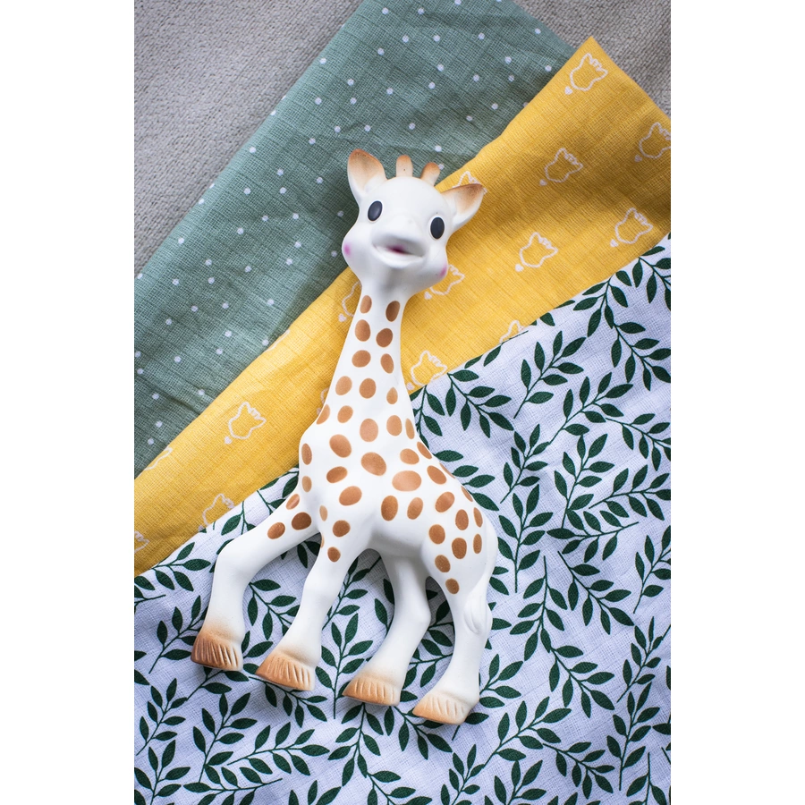 VULLI Sophie la Girafe® Bunte SpucktücherMulltücher 4er Set
