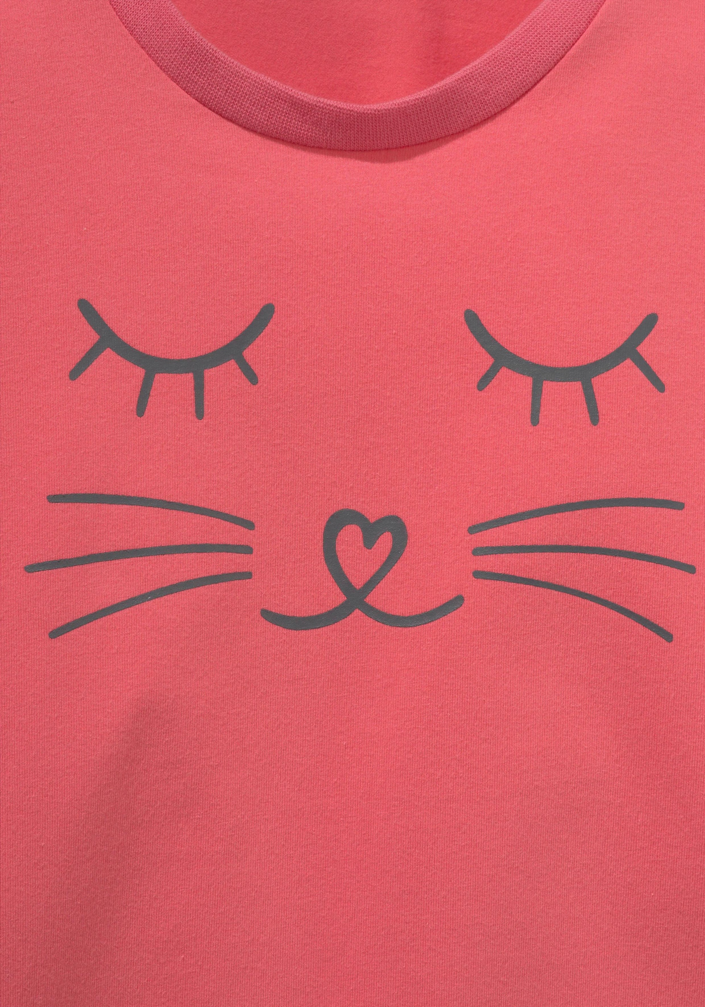 Vivance Pyjama, 2 Stk. Schlafanzug in langer Form mit Cat Print