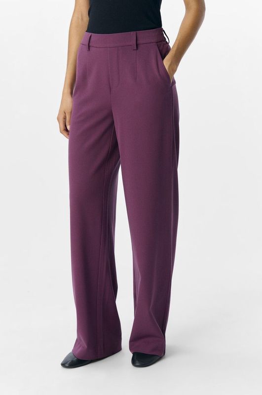 Object - Objlisa Wide Pant - Pantalon - Bordeaux