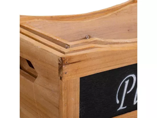 Ensemble de 3 boîtes en bois marron