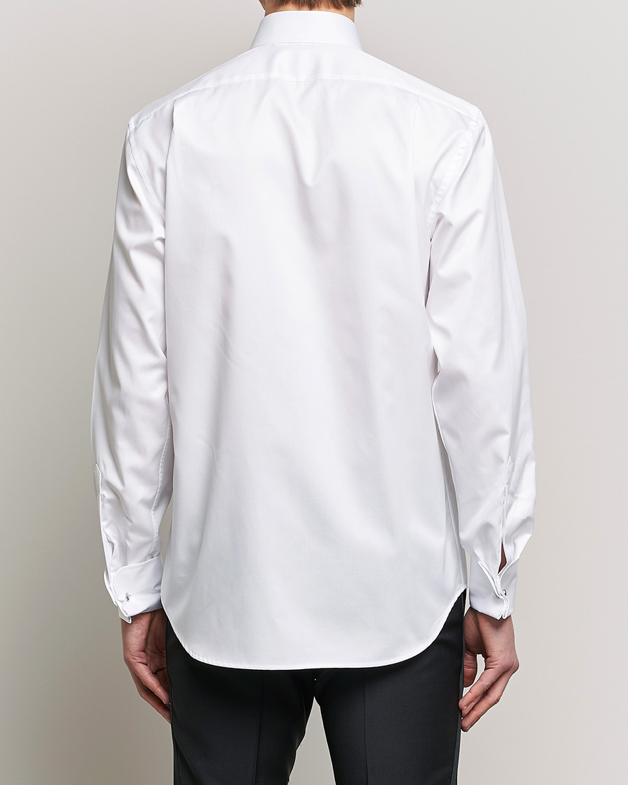 Stenströms Fitted Body Open Smoking Shirt White