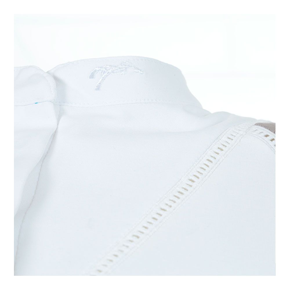 Pénélope VENISE - Polo de concours Femme blanc/taupe