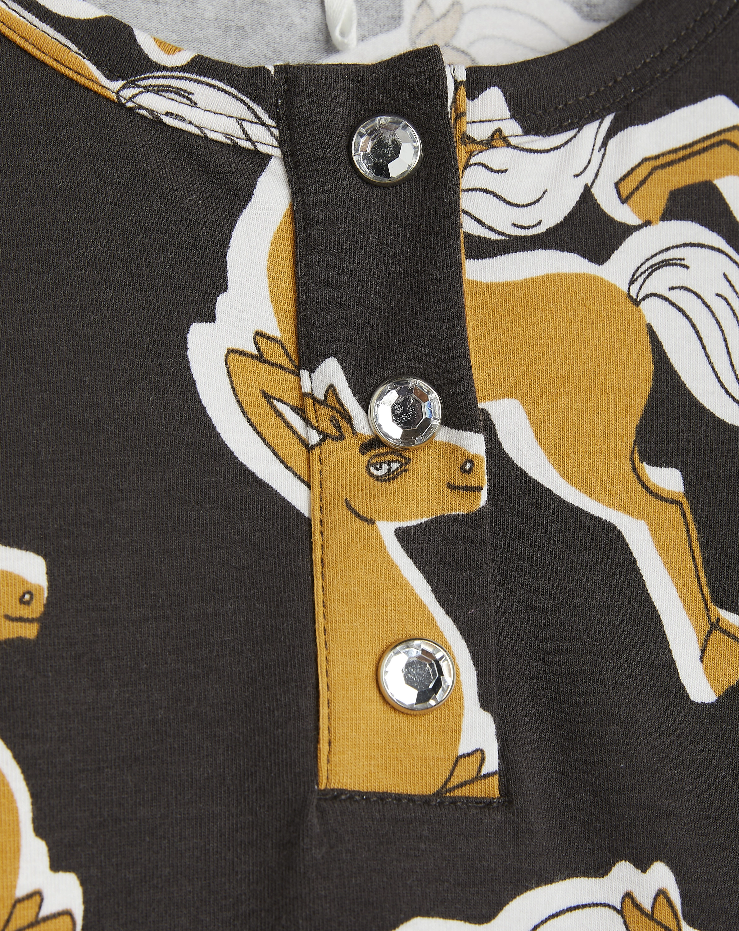 Langarmkleid HORSES AOP in braun