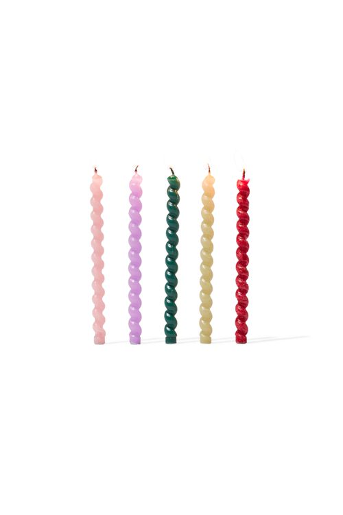 10 bougies d’anniversaire torsadées 11,5cm