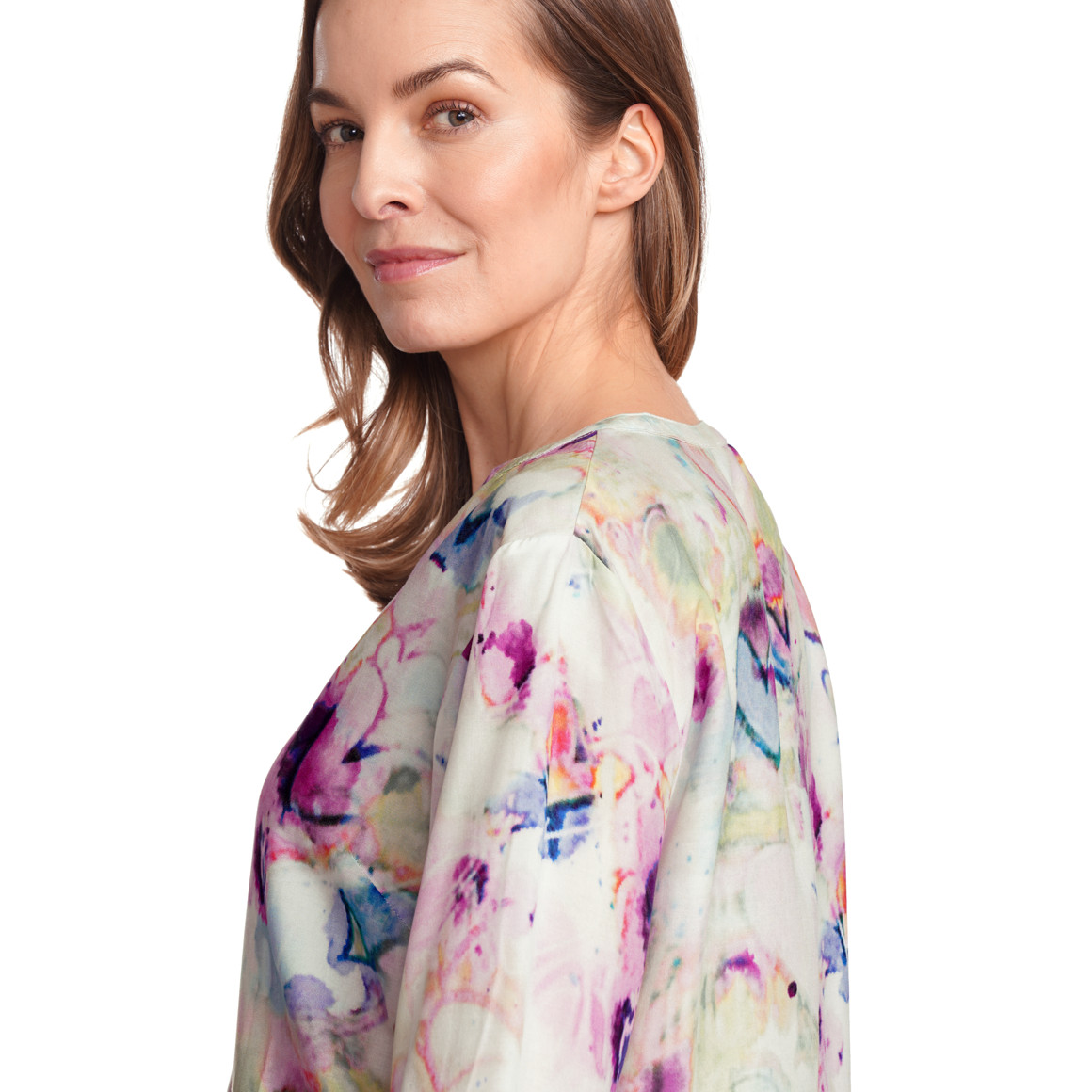 Gina Benotti Damen Bluse in Batik-Optik weiss / bunt