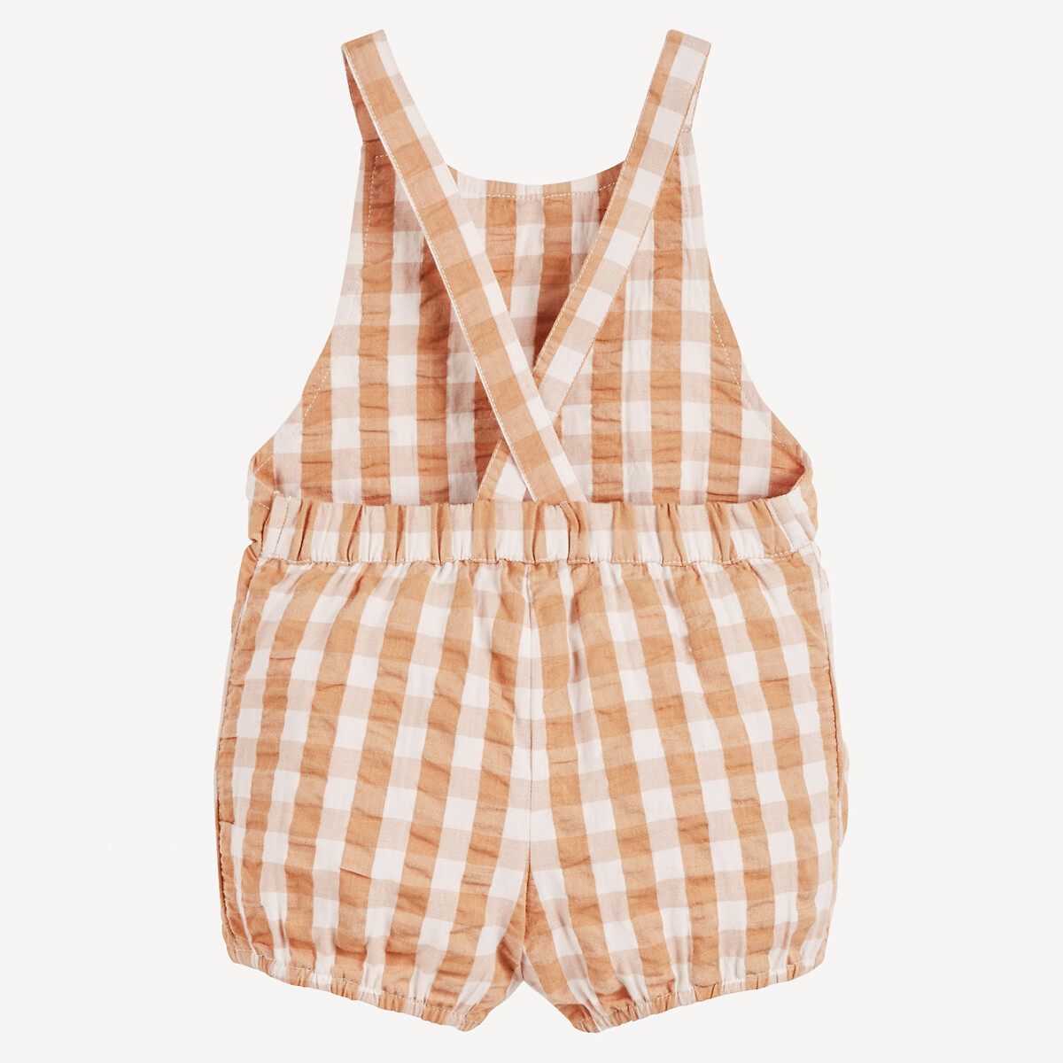 COLEÇÃO LA REDOUTE<br>Macacão curto xadrez 1 mês - 2 anos