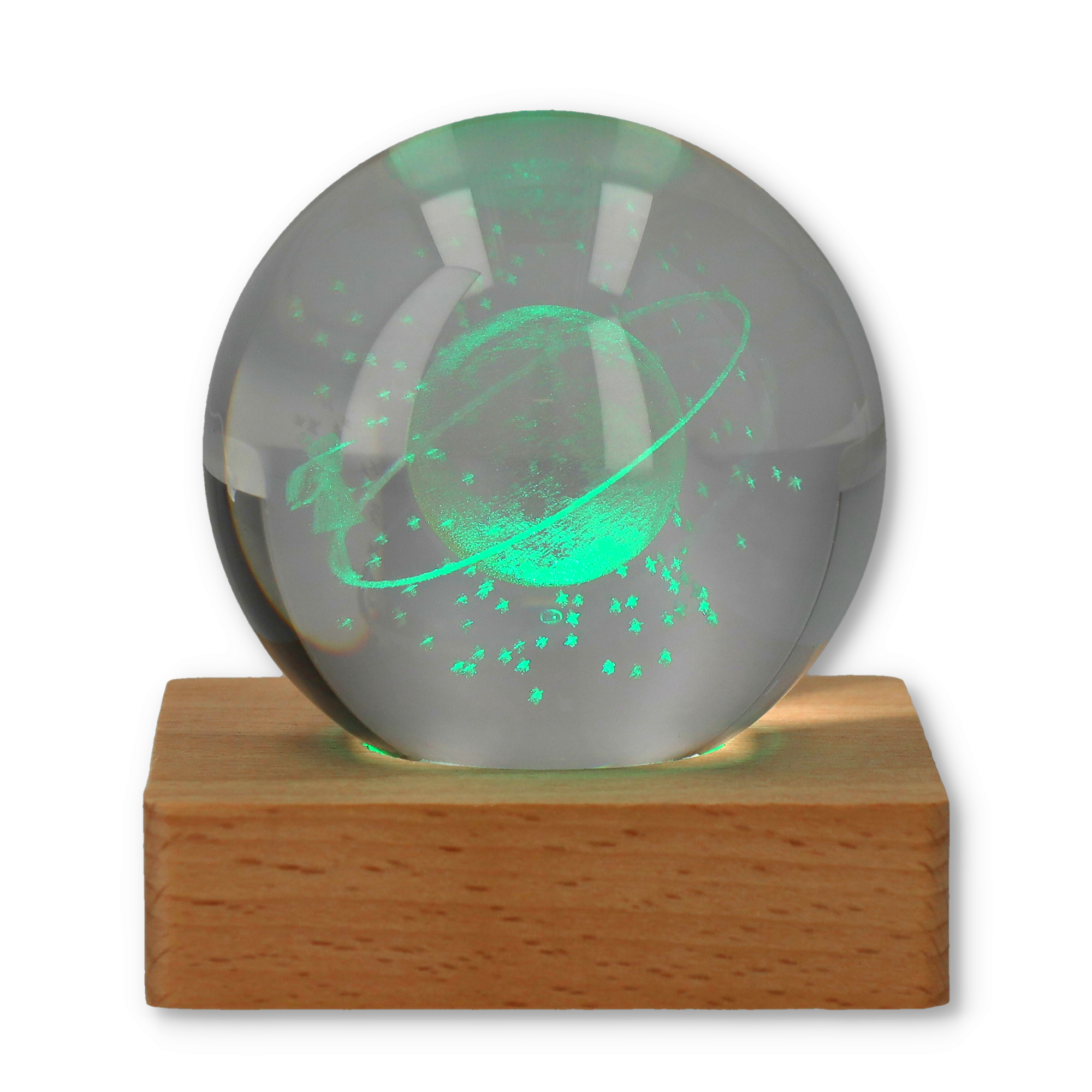 360° LED Kristall Kugel USB Galaxy Nachtlicht Home Dekoration mit Farbwechsel - Saturn