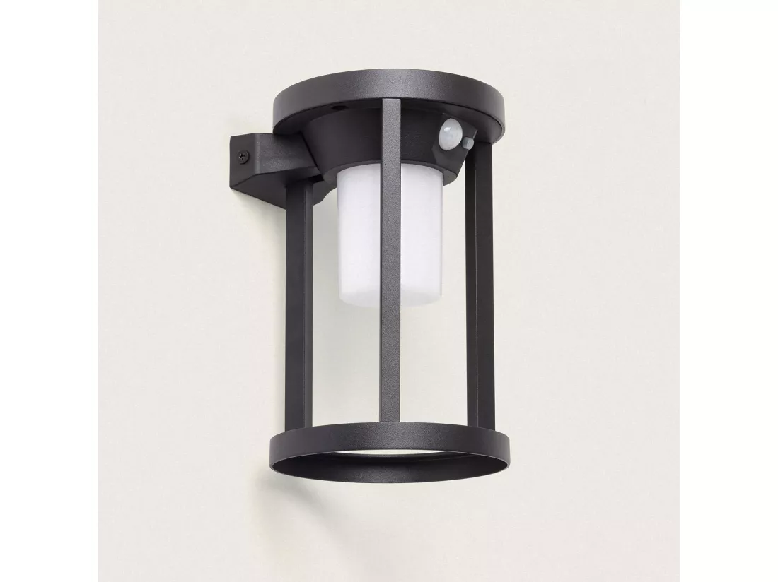 Applique Murale Extérieure Solaire LED 2W Aluminium avec Détecteur de Mouvement Eneko Noir