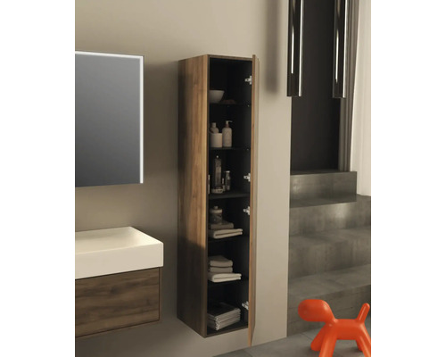 Jungborn NOVE hoge kast, BxHxD 35 x 160 x 35 cm, frontkleur: mat notenhout, 55785