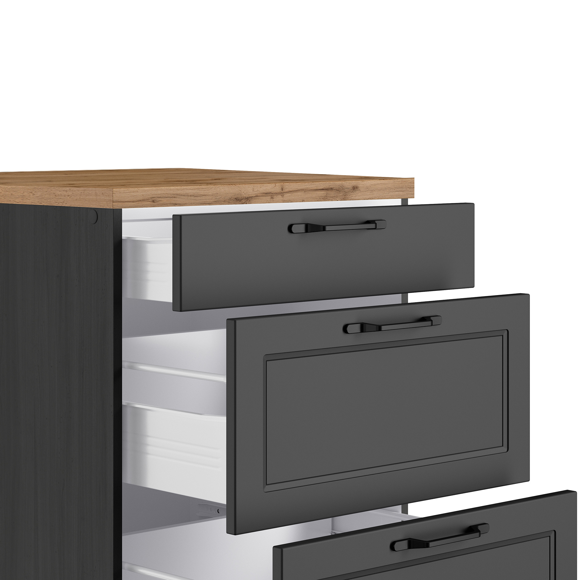 Unterschrank MERAN - grau - Wotaneiche - 60 cm