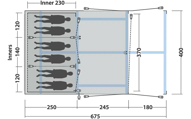 Outwell Boston 6 Air TC Tunnelzelt für 6 Personen