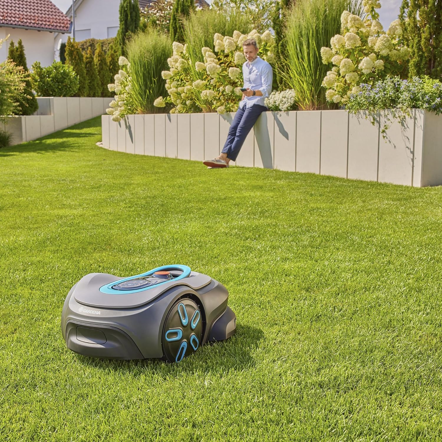 Gardena smart SILENO max 1500 m² Mähroboter, für Rasenflächen bis 1500 m², LONA Intelligence, Trim-to-Edge, DuoConnect, leiser Betrieb, intelligenter Mäher mit App Steuerung (19903-20)