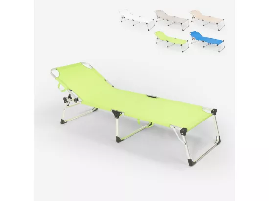 Chaise longue pliante en aluminium pour la plage San Vito Lo Capo