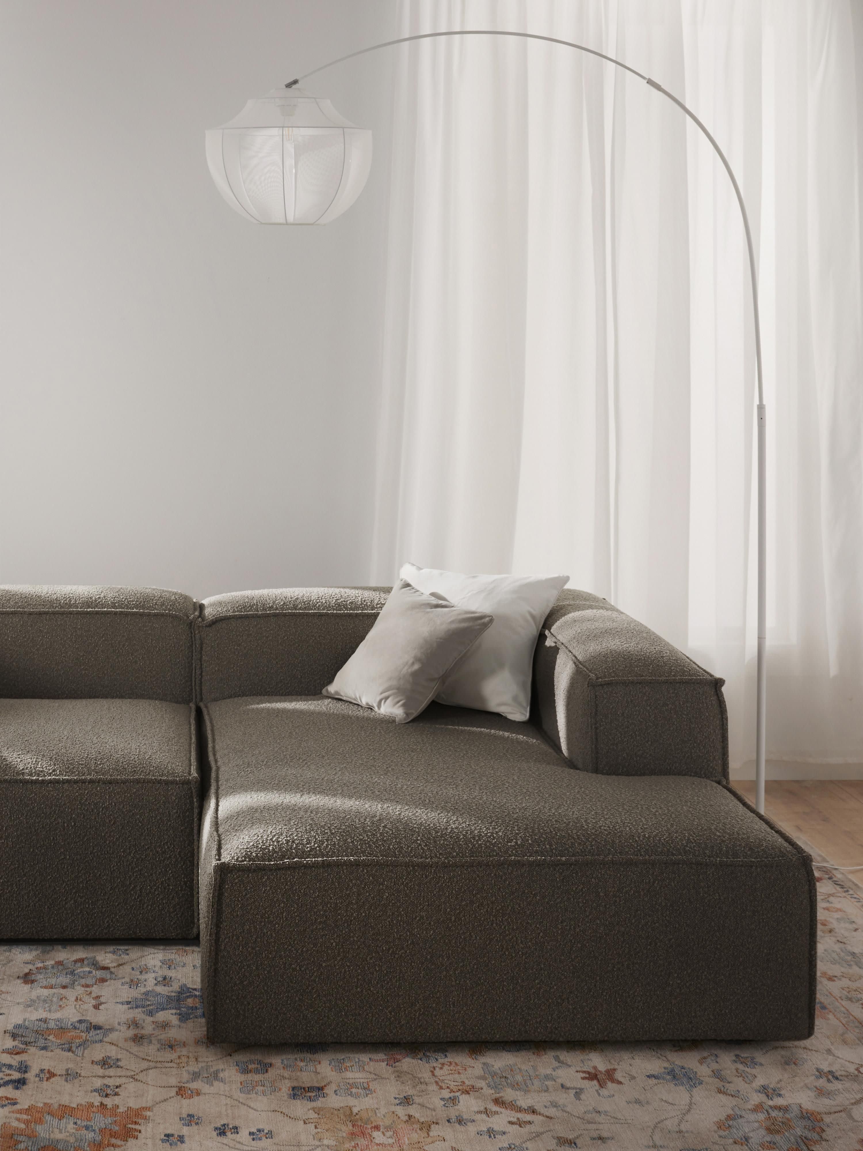 Chaise longue hoekmodule Lennon uit bouclé