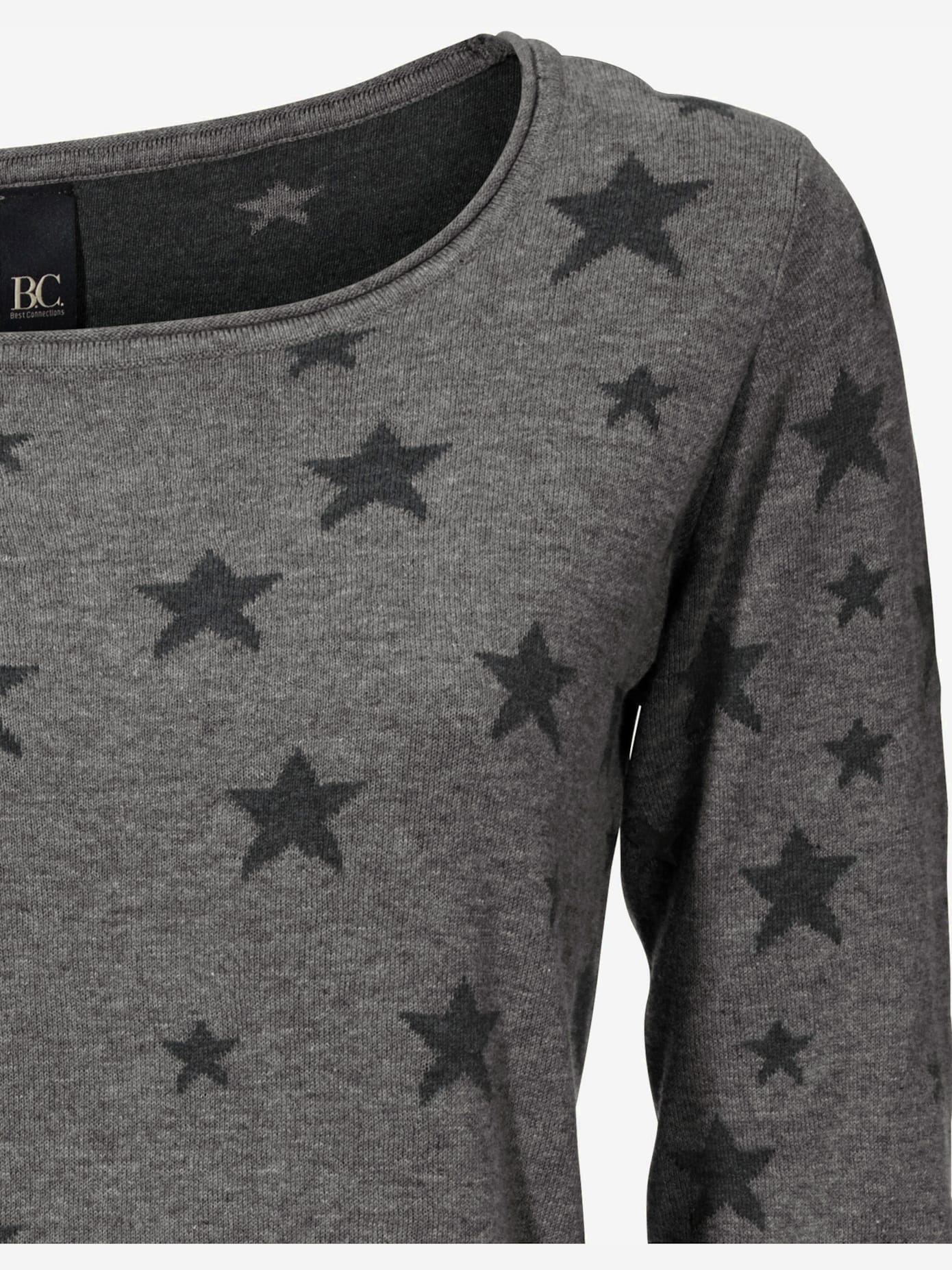 Pull col rond imprimé étoiles tendance