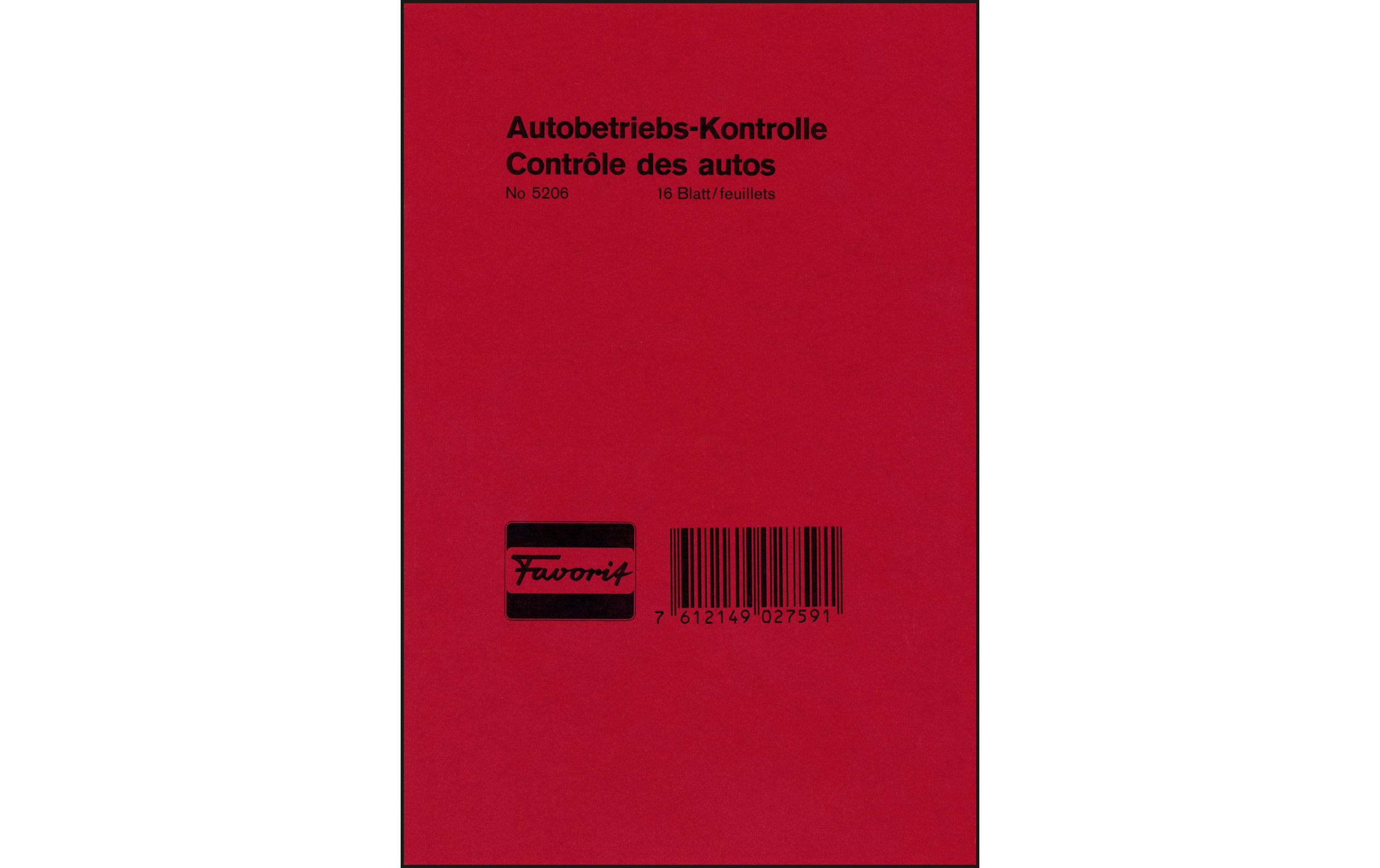 Durchschreibeblock Autobetriebs-Kontrolle 16 BlattGeschäftsbuch Autobetrieb