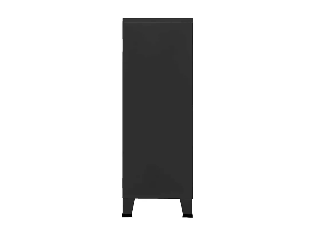 Coffre de rangement industriel Noir 75x40x115 cm Métal