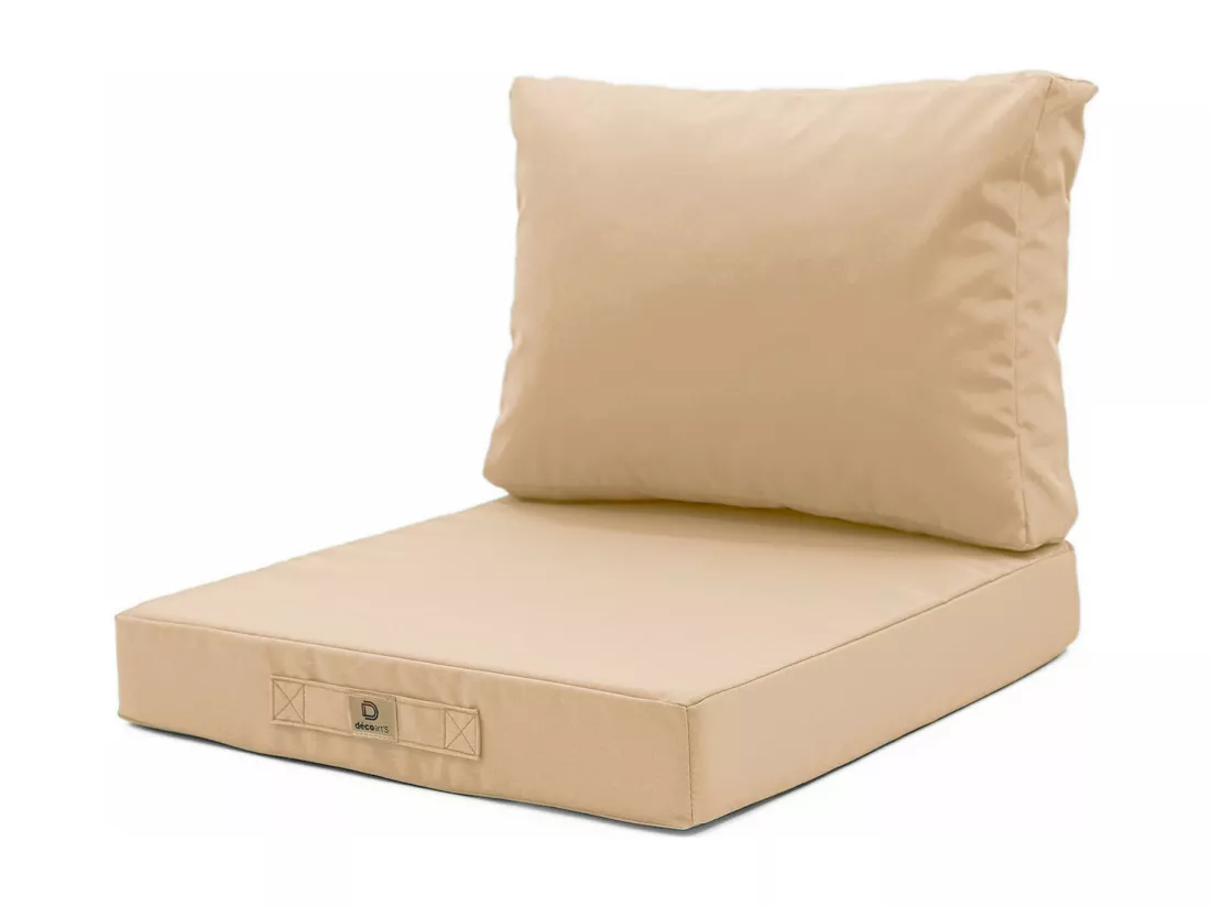 Coussins pour salon de jardin déhoussable 50x50cm Beige
