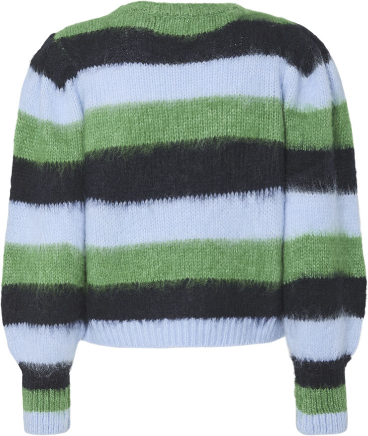 Pieces PCFICCA LS SHORT KNIT D2D FSY Fern green/navy blazer/cashmere blu