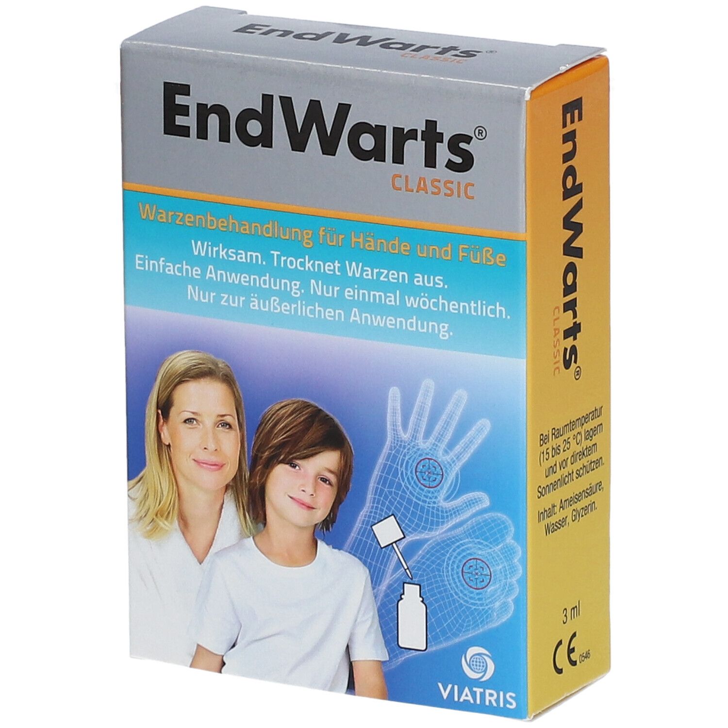 EndWarts CLASSIC: Lösung mit Ameisensäure gegen Warzen und Dornwarzen, Warzenbehandlung für Hände und Füße