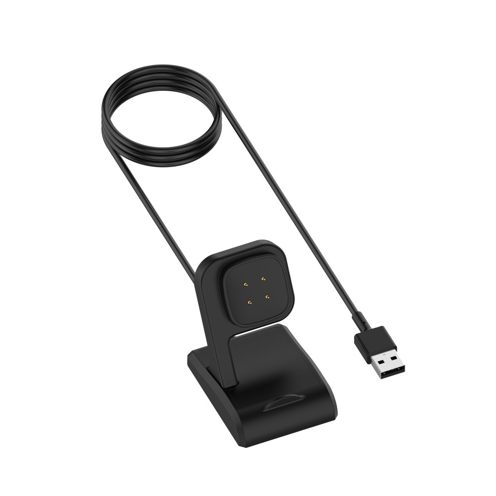 (1m) Fitbit Versa 3 / Versa 4 / Sense / Sense 2 USB Ladegerät Dockingstation Stand - Schwarz