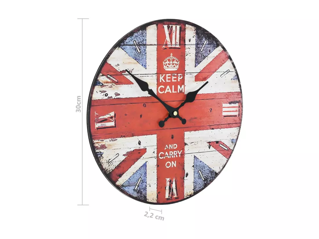 Horloge murale vintage Royaume-Uni 30 cm