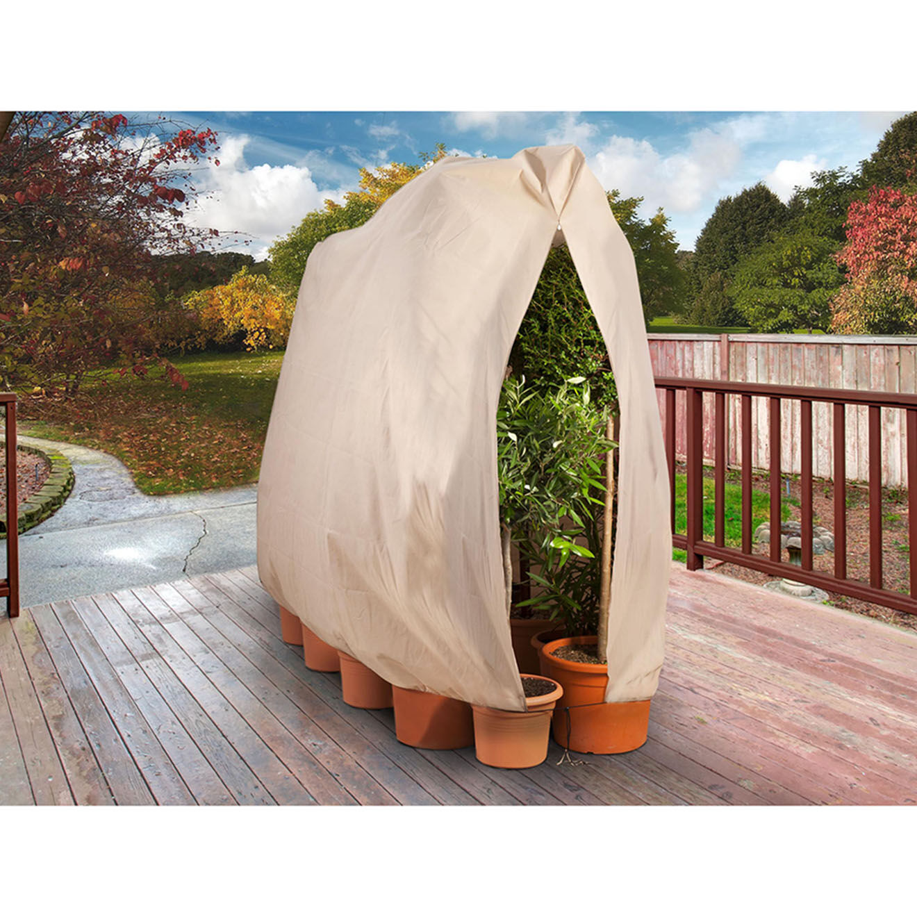 Pratik Garden 3 Housses d'hivernage pour plantes beiges - 160x80 cm