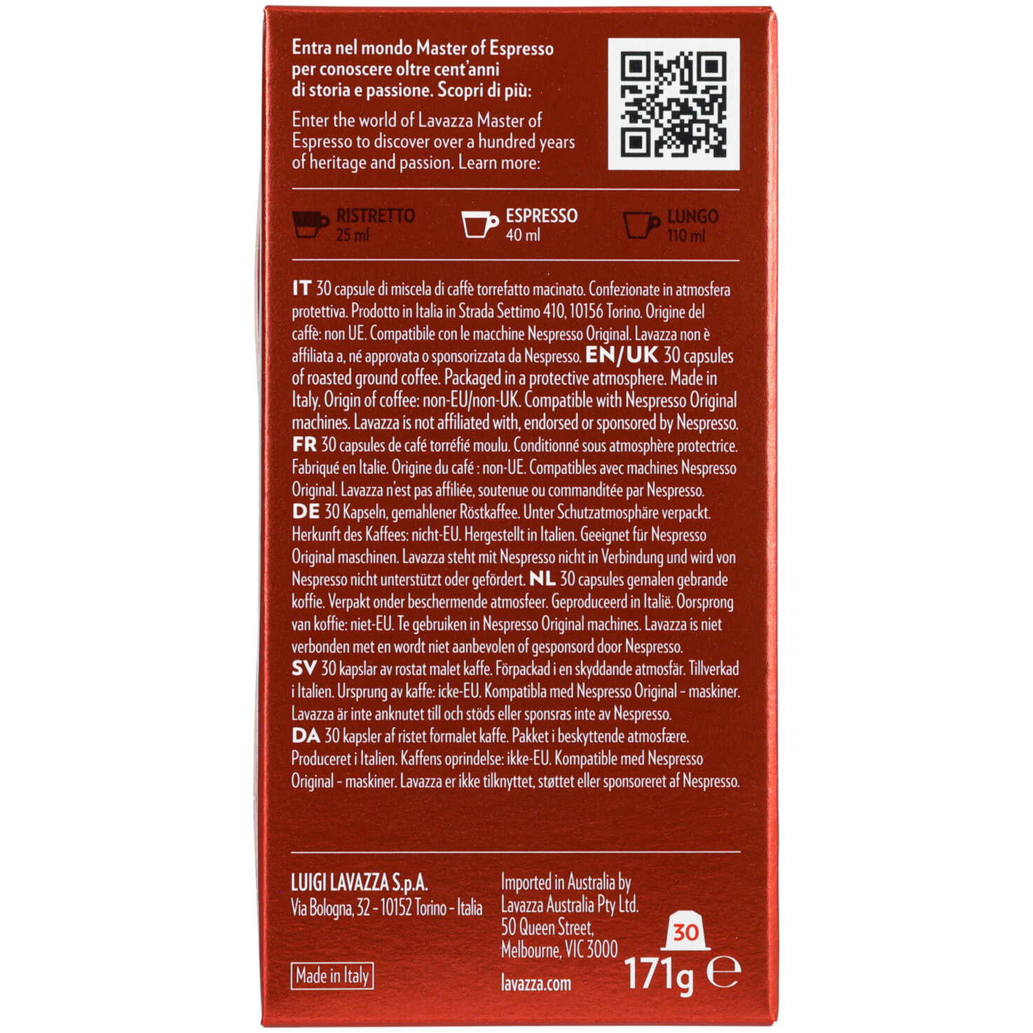 Lavazza Qualità Rossa - Nespresso compatible 30 Kapseln
