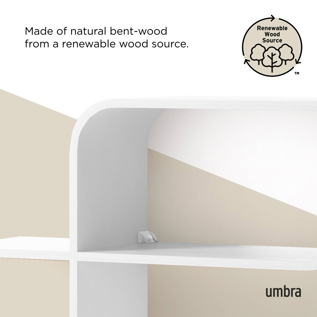 Umbra Montage wandplank - Wit hout