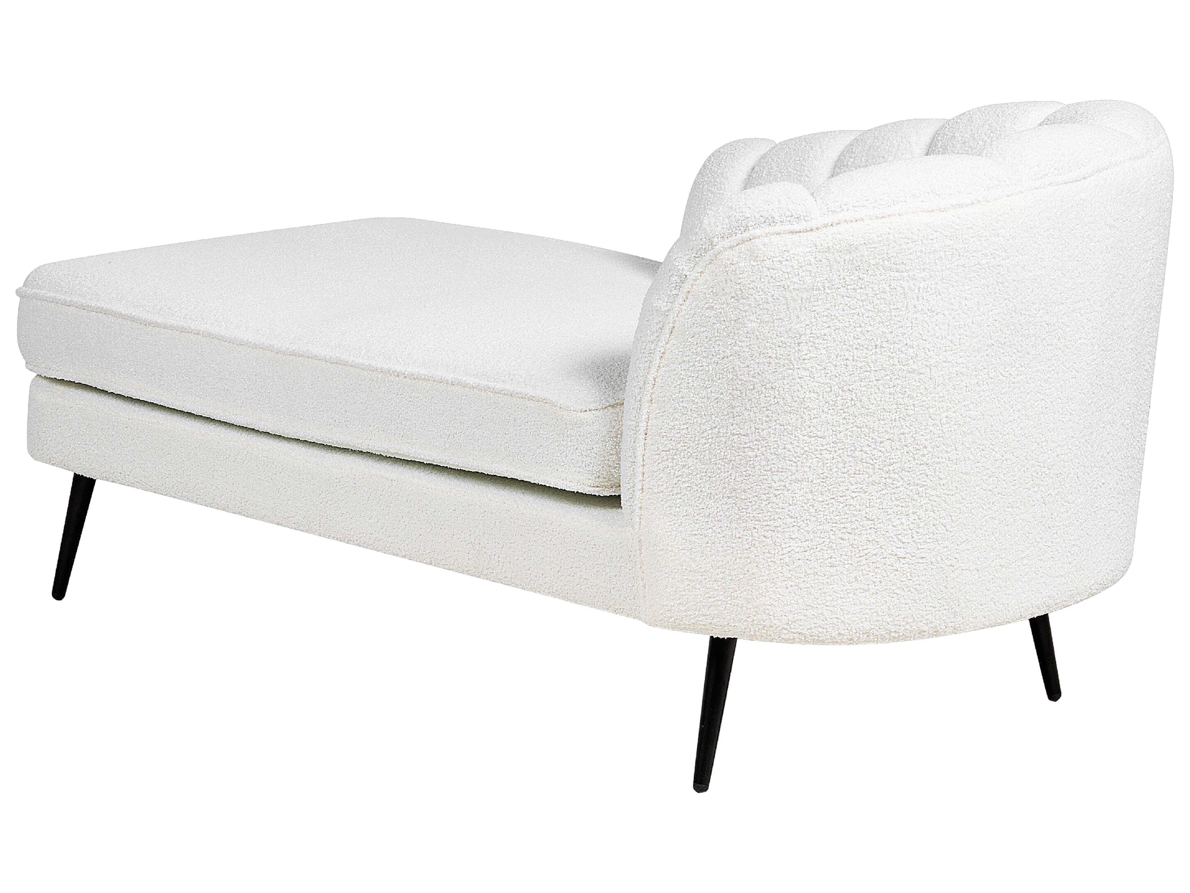 Rechtszijdige chaise longue ALLIER Bouclé Gebroken wit